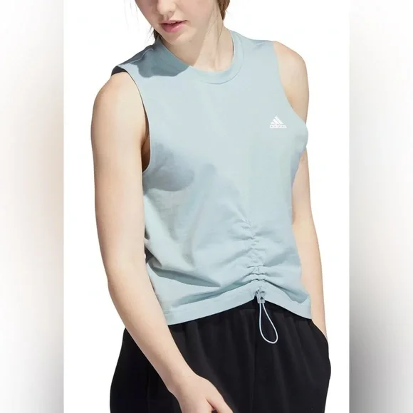 adidas Women's Cotton Cinch Tank Top - Picture 2 of 3